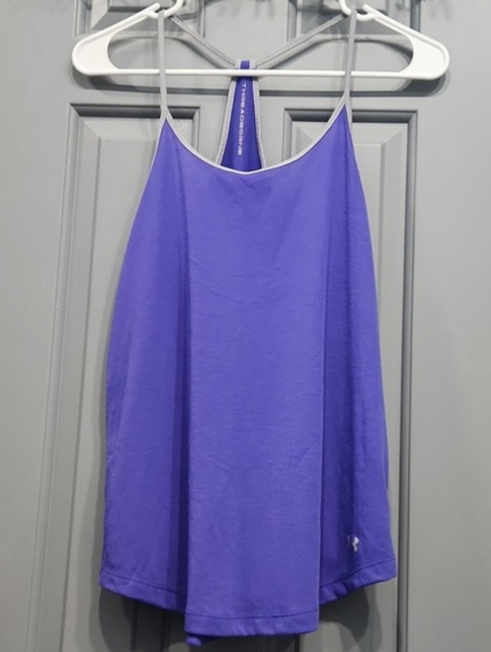 NWOT Under Armour Purple Gray Threadborne Heat Gear Cami Tank Top XS